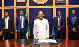 Sole Administrator of Rivers State Vice-Admiral Ibok-Ete Ibas (retd)