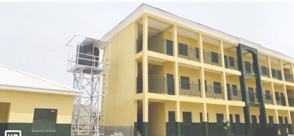Newly renovated primary school building in Kano with the water facility.