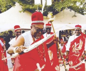 Ozonkpu Uche Nworah displays before other Ozo society members