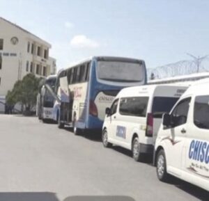 Some of the Chisco Transport buses during the operation