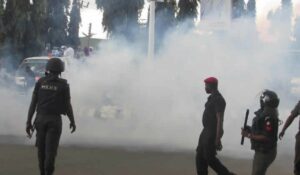 Police teargas protesters