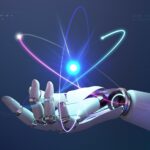 AI nuclear energy background, future innovation of disruptive te