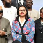 From left, Deputy Governor of Oyo State, Barr Bayo Lawal; Deputy Chief, Political and Economic Section of the US Mission, Kenise Hill and Oyo State Head of Service, Mrs Olubunmi Oni, during the  US Mission visit to Governor’s Office, Secretariat, Ibadan. PHOTO: Oyo Gov’s Media Unit