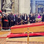 Obi with Cardinal Francis Marine witnessing Pope’s lying in state