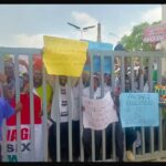 Protesting workers at the Federal Capital Territory Administration (FCTA), secretariat on Thursday