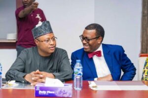 Kaduna Governor Uba Sani (L), AfDB President Akinwumi Adesina (R)