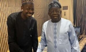 Presidential aide Abdulaziz Abdulaziz with President Bola Tinubu
