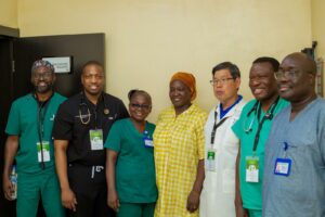 Dr. Emmanuel Emeasoba (2nd left), with his medical team during the annual Medical Mission in Lagos.