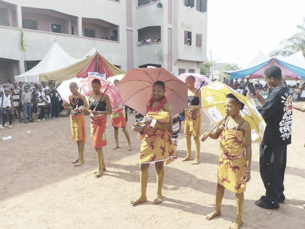 •Some female students of the school on cultural display