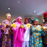 Wife of Imo State Governor, Chioma Uzodinma, wife of the Vice President, Hajia Nana Shettima, Governor of Imo State, Hope Uzodinma, SSA to the President on SDGs, Adejoke Orelope-Adefulire and the husband of the Deputy Governor of Imo State, Chukwuma Ekomaru at the commissioning of the 100 Bed Mother and Child Hospital in Awo-Omamma, Imo State recently