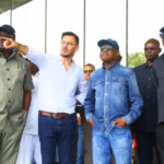 (R-L): Mao Ohuabunwa, FCT Minister Nyesom Wike, Regional Manager of Julius Berger Nigeria PLC, Oliver Berger, Executive Secretary, FCDA, Richard Dauda and Chibudom Nwuche, during the Minister’s inspection of ongoing renovation of the International Conference Centre Abuja on Saturday, May 17, 2025