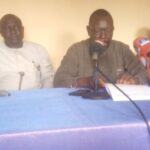 Dr Suleiman Chiroma (middle)  addressing a press conference in Uyo