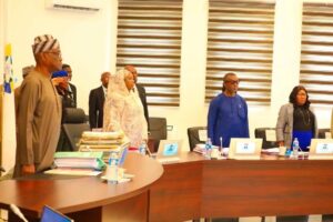 Minister of Federal Capital Territory (FCT) Nyesom Wike presiding over the 14th Executive Committee meeting in Abuja, Tuesday., May 20, 2025