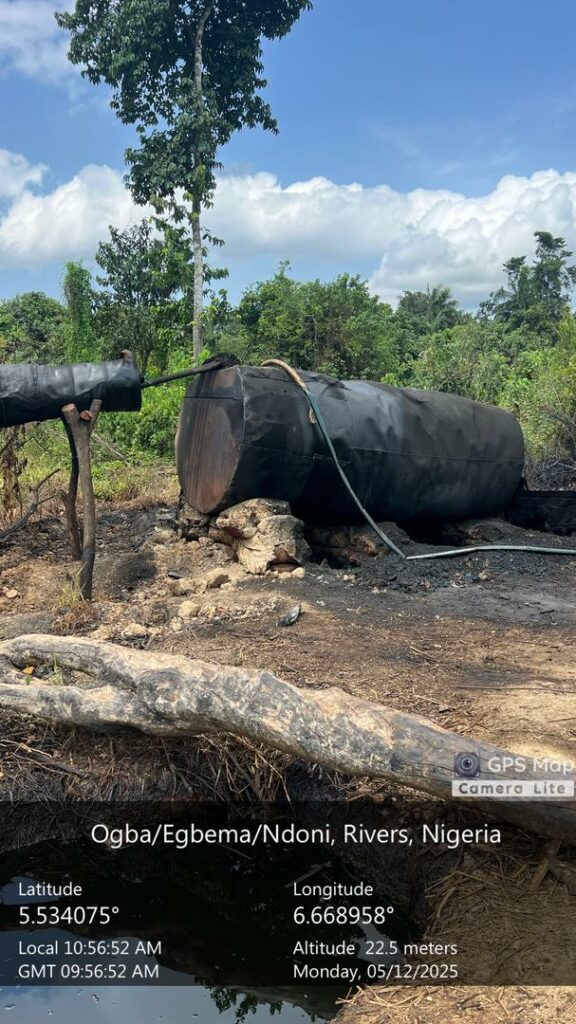 Navy dismantles nine illegal refineries, seizes over 170,000 litres of stolen products in Rivers