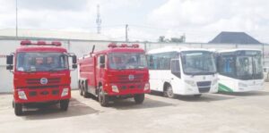 Buses and fire trucks produced in Nnewi by Innoson Vehicle Manufacturing Company Ltd