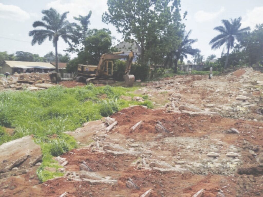 Demolition in progress