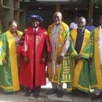 Dr. Raheem (3rd left), Dr. Abdul (3rd right) with management team of YABATECH