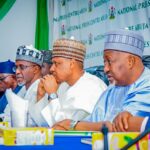 Defence Minister Mohammed Badaru (2nd right)