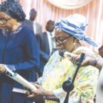 Peace Audu being sworn by the Chief Judge