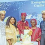 The celebrant with her husband and children
