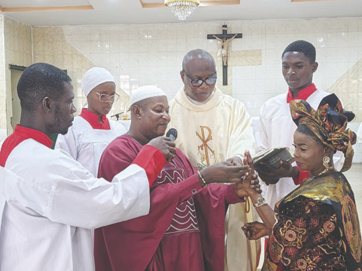 The couple exchanging ring as a symbol of love