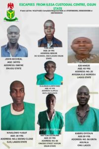 NCoS offers N5m reward for information on escaped Ilesa inmates