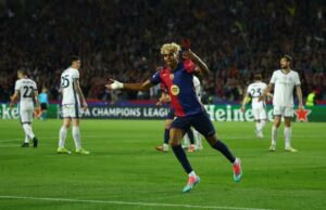 Lamine Yamal in Barca vs Inter Milan