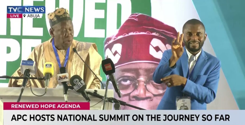 APC National Chairman Abdullahi Ganduje speaking