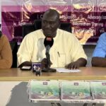 L-R: Lydia Odey, former lead of the USAID SCALE project, Transition Monitoring Group (TMG)  Chairman, Auwal Musa Rafsanjani and  Tijjani Abdulkareem at the presentation of the report: “Telescoping Nigeria’s Elections: 2023 Election Cycle in Perspective”