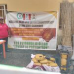 The Benue State Commander of the NDLEA, Esther Musa, displaying the seized drugs at the command’s premises in Makurdi