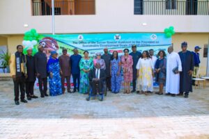 Senior Special Assistant to the President on Sustainable Development Goals (OSSAP-SDGs), Adejoke Orelope-Adefulire, and other officials at the commissioning  of educational and residential facility at the Bethesda Home and School for the Blind in Surulere, Lagos