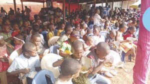 Children enjoying their meal
