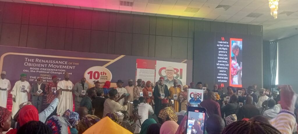 Mr Peter Obi and other dignitaries launching the book