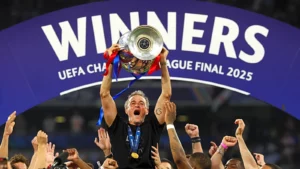 PSG lifts Champions League trophy