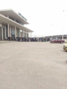 Passengers on queue at Lateef Jakande Terminal, Agbado