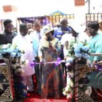 Rev. Nkwo (4th left), Rev. Ezekiel (cutting the tape), Rev. (Mrs.) Nkwo and others, during the dedication of the new worship centre