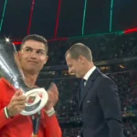 Ronaldo with Nations League trophy