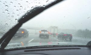 Visibility is poor when it is raining