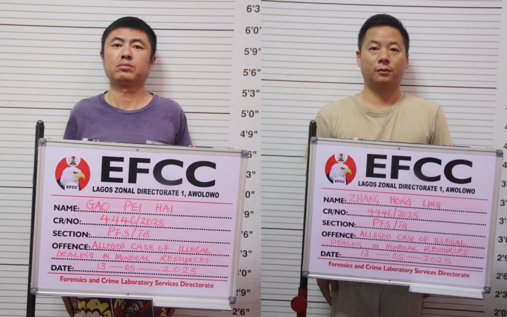 Chinese illegal miners Zhang Hong Lin and Zhao Pei Hai