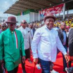 Bayelsa Deputy Governor Lawrence Ewhrudjakpo (L), Bayelsa Governor Douye Diri (R)