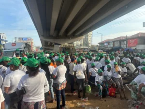 June 12: Protesters gather at Ikeja Underbridge