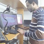 •Okoh at the Space Environment Research Laboratory, NASRDA, Abuja