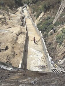 •Scenes of work on the erosion project in Jos