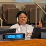 Senior Special Assistant to the President on Sustainable Development Goals (OSSAP-SDGs), Adejoke Orelope-Adefulire, presenting Nigeria’s Third Voluntary National Review (VNR), at the 2025 United Nations High-Level Political Forum (HLPF) on Sustainable Development, held at UN Headquarters, New York