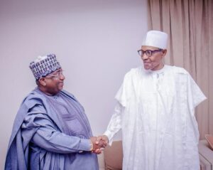 Kebbi State Governor Dr Nasir Idris Kauran Gwandu and Ex-President Muhammadu Buhari
