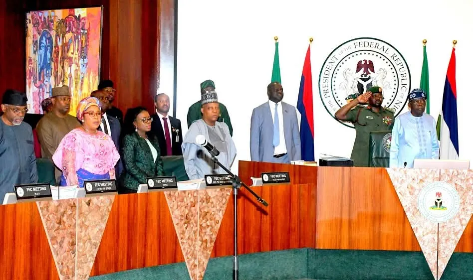 President Bola Tinubu at the FEC meeting in Abuja