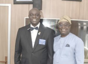(L-R) District Governor, District 9110 Rotarian Adedoyin Lanre, Managing Director, NRC, Dr. Kayode Opeifa.