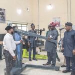 NADDC DG, Oluwemimo Osanipin, and representatives of the Simba Group, inside the NADDC Automotive Training Centre, in Ado-Ekiti, during the three-day training