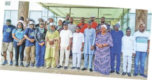 * Ondo State Governor, Lucky Aiyedatiwa (6th from left), with members of NATOP exco and some of his state cabinet members