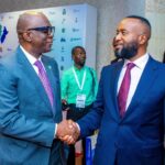 President/CEO, Regional Maritime Development Bank (RMDB), Adeniran Aderogba (left) and Kenya’s Cabinet Secretary for Mining and Blue Economy, Hassan Ali Joho (right), at the African Natural Resources and Energy Investment Summit, held at the State House Conference Centre, Presidential Villa, Abuja